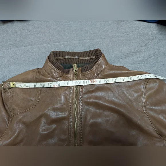Massimo Dutti Men's Premium Brown Leather Jacket - Picture 12 of 13